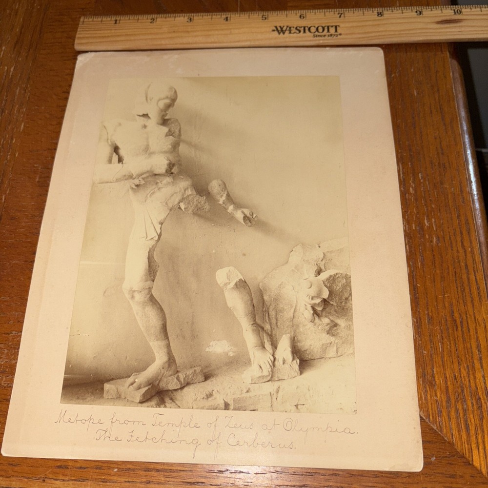Vintage The Fetching of Cerberus Metope Temple of Zeus at Olympia Mounted Photo