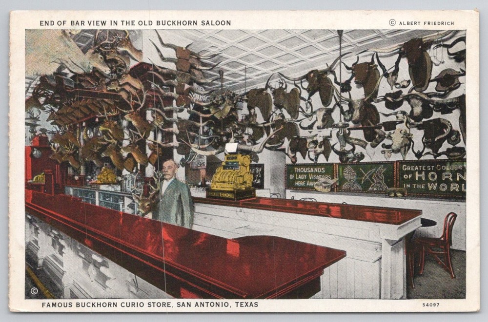 Buckhorn Saloon San Antonio TX Postcard - Albert Friedrich Horn Collection