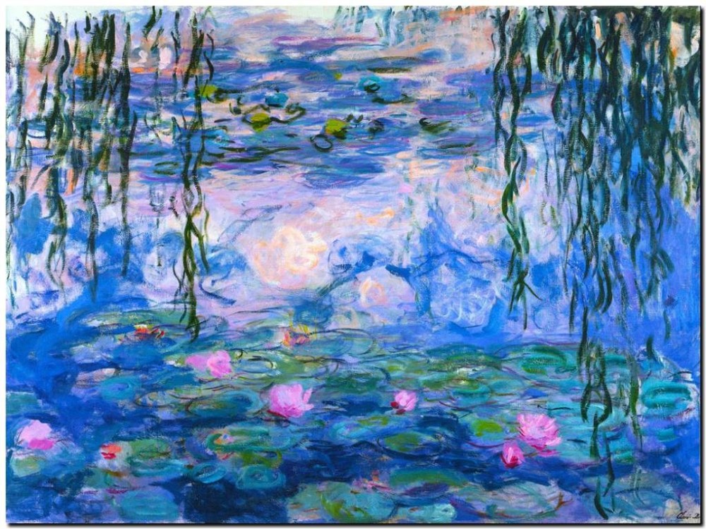 CLAUDE MONET ~ Water lilies Pink  ~ *FRAMED* CANVAS ART Poster ~ 16