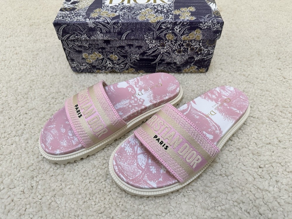 Dior Dway Light Pink Slide Sandals EU 41 US Women 10