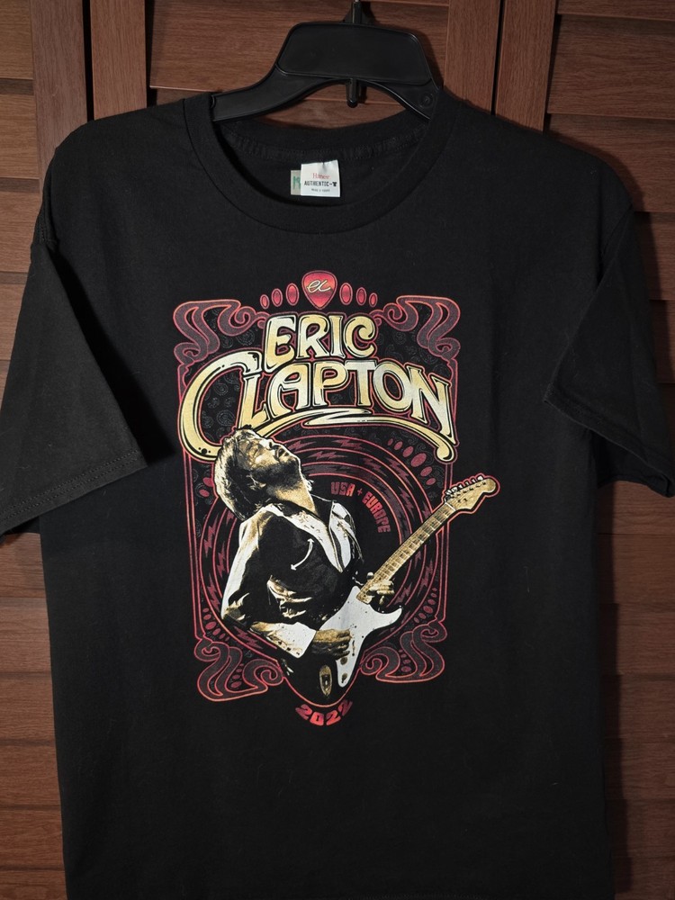 Eric Clapton 2022 (OFFICIAL) Size XL - USA + EUROPE TOUR T-Shirt. Hanes Brand