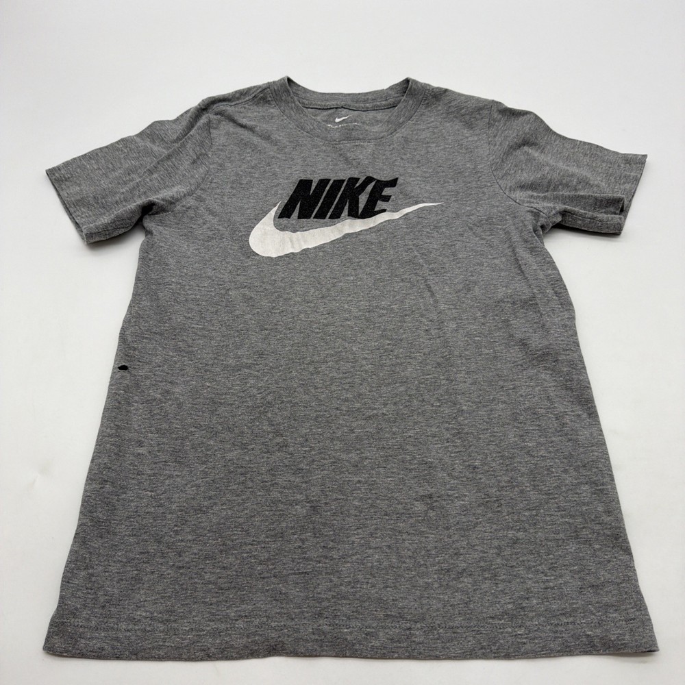 Nike The Nike Tee T-shirt Youth Boys M Gray Graphic Print Logo .#44420