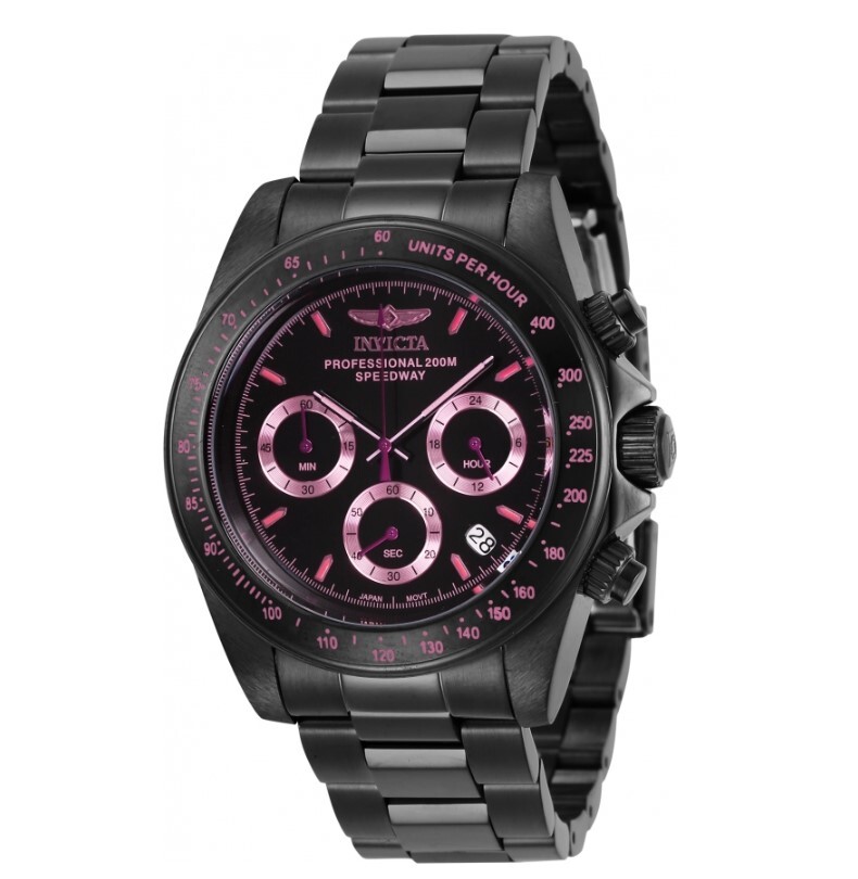 Invicta Speedway Men's 40mm Black & Pink Dial Stainless Chronograph Watch 27773