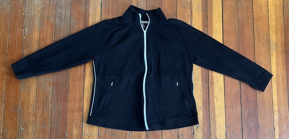 T By Talbots Full Zip Performance Jacket Women’s Size Xl Black Activewear