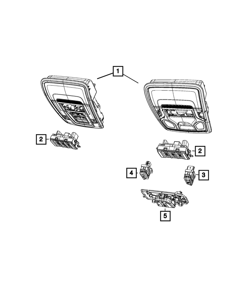 Genuine Mopar Overhead Console 7KX201X7AA