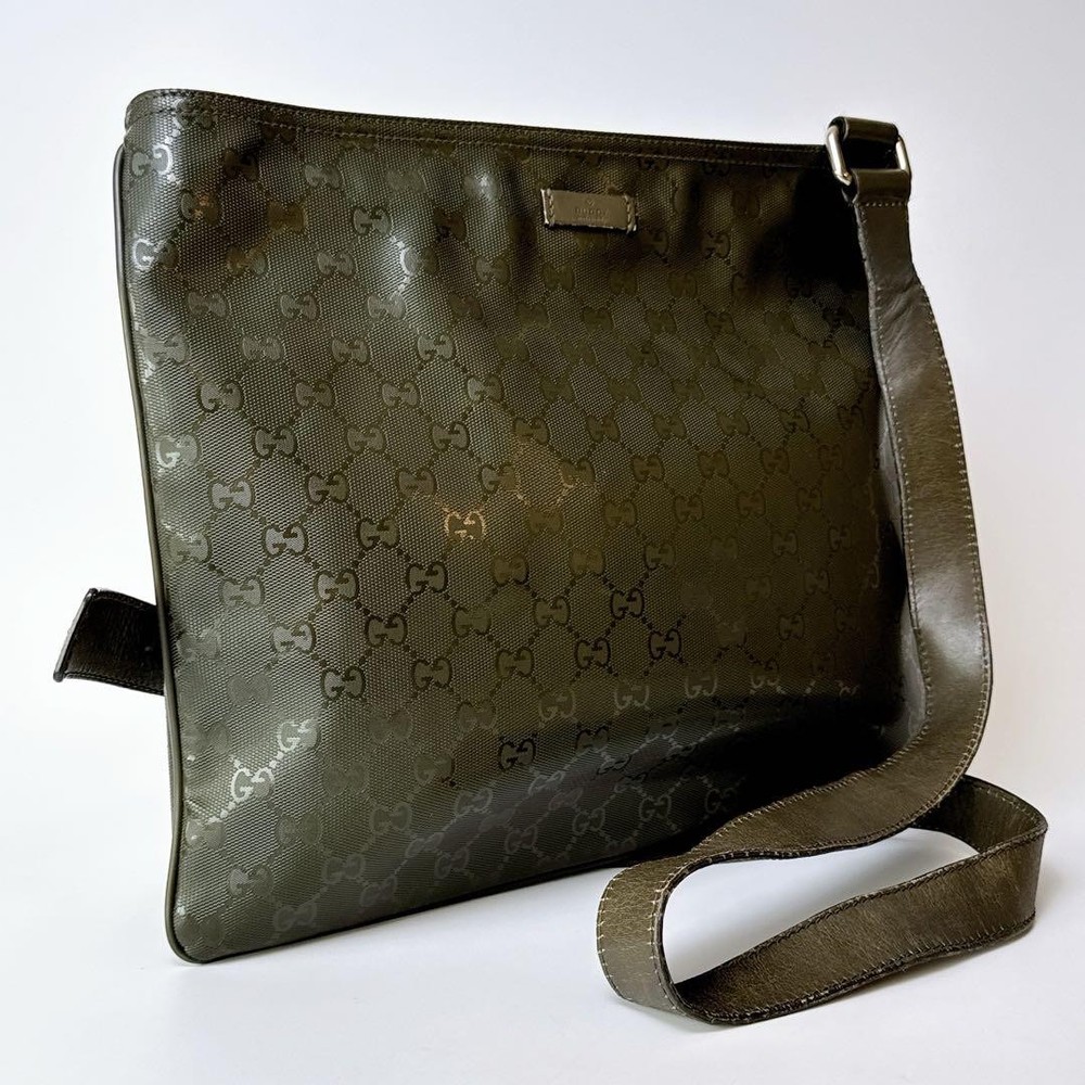 Gucci GG Monogram Leather Crossbody Bag Pre-Owned Authentic