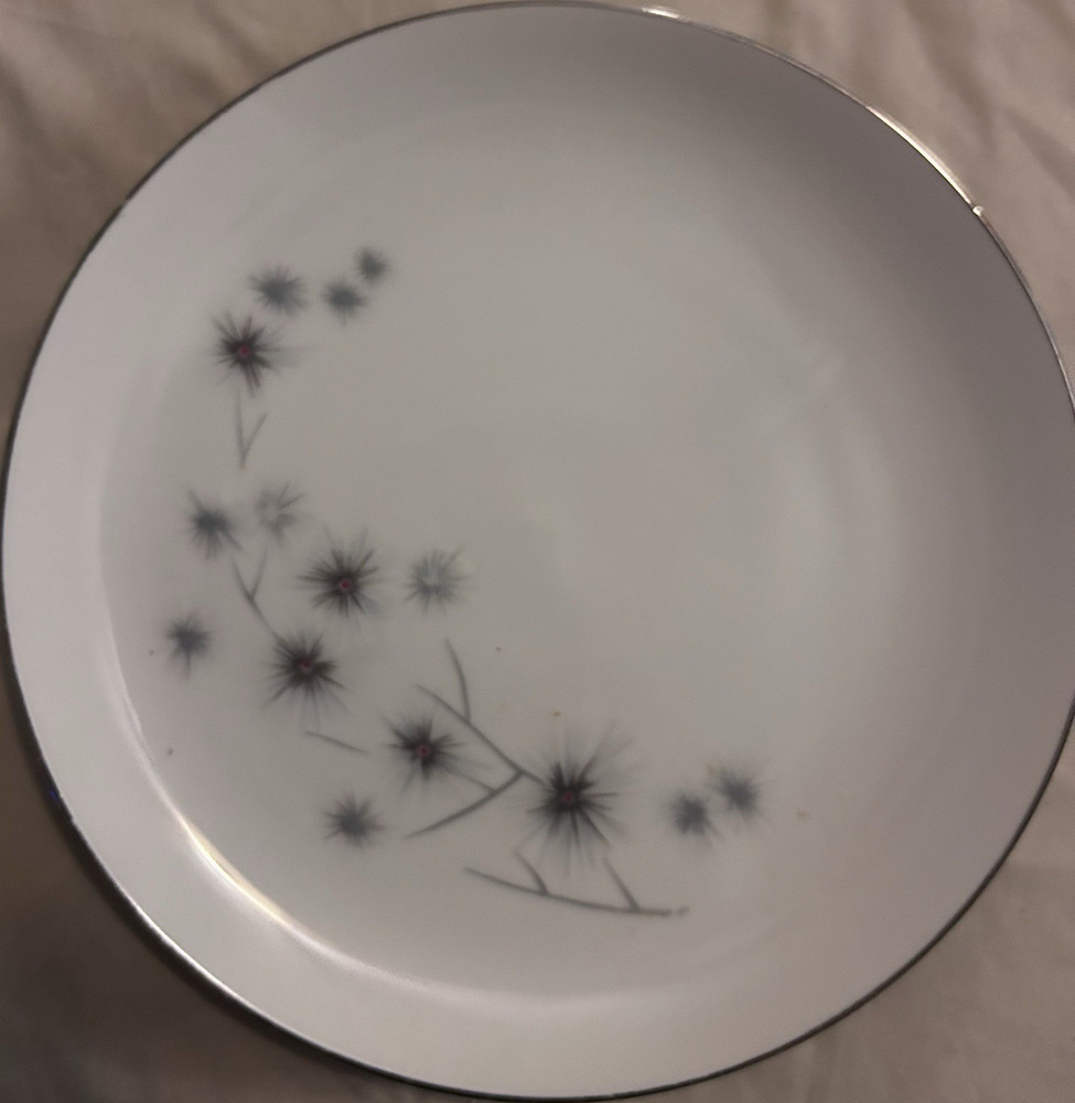 MCM Creative Fine China 1014 “Platinum Starburst” Pattern 9.5” Plate - Set of 4