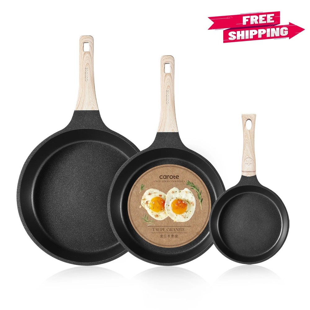 Carote 3-Piece Nonstick Cookware Set for Induction Stoves
