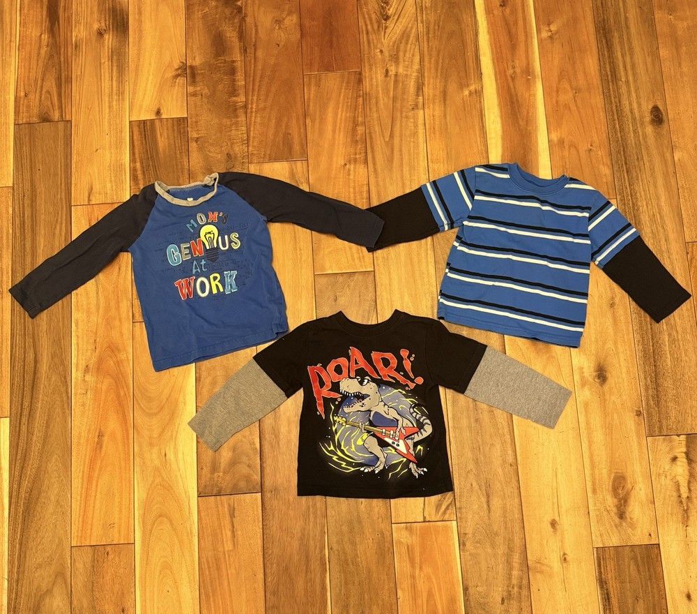 Toddler Boys 2T Long Sleeve Shirt Lot Of 3 Garanimals And Koala Kids