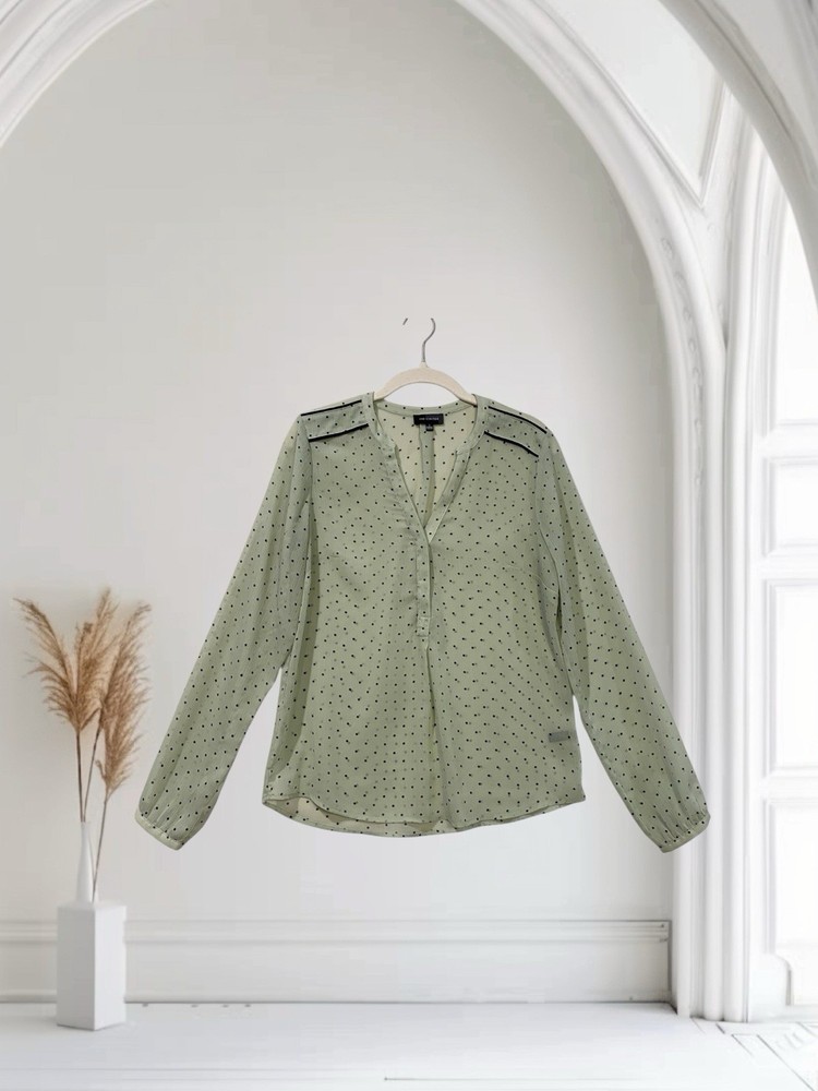 Limited Y2K Sheer Polka Dot V-Neck Top in Size Small for Women