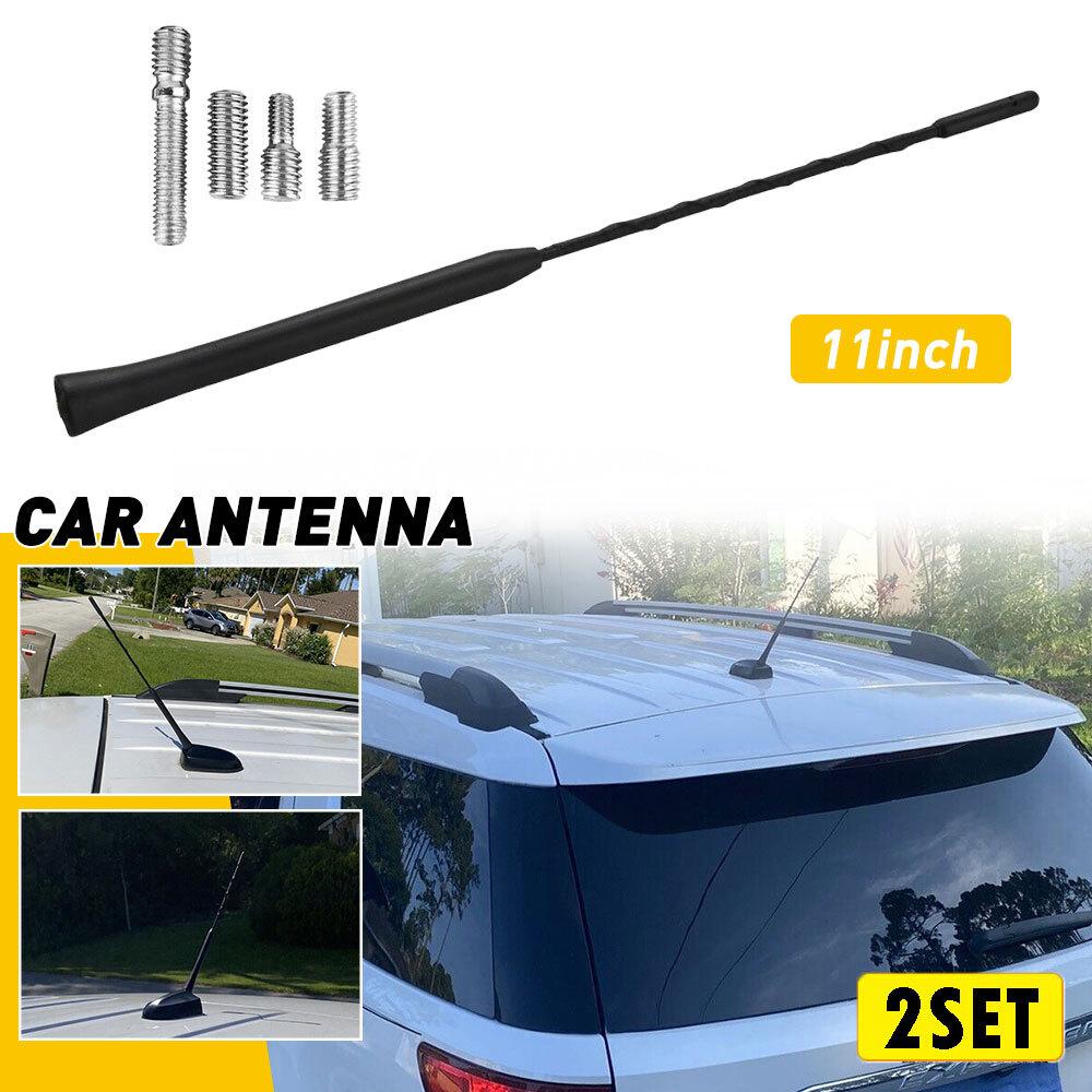2SET 11 Black Antenna Mast Power AM/FM Carbon Fiber For Toyota 4Runner/Camry/Pi