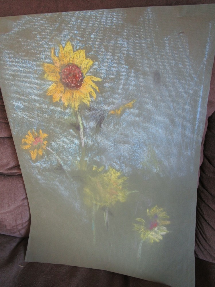 Original Pastel By Peg DeChene Humphreys, Sunflowers 22