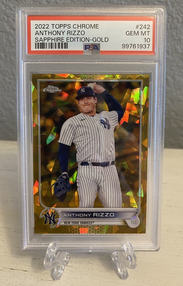 2022 Topps Chrome Sapphire Anthony Rizzo Gold /50 #242 Yankees Cubs