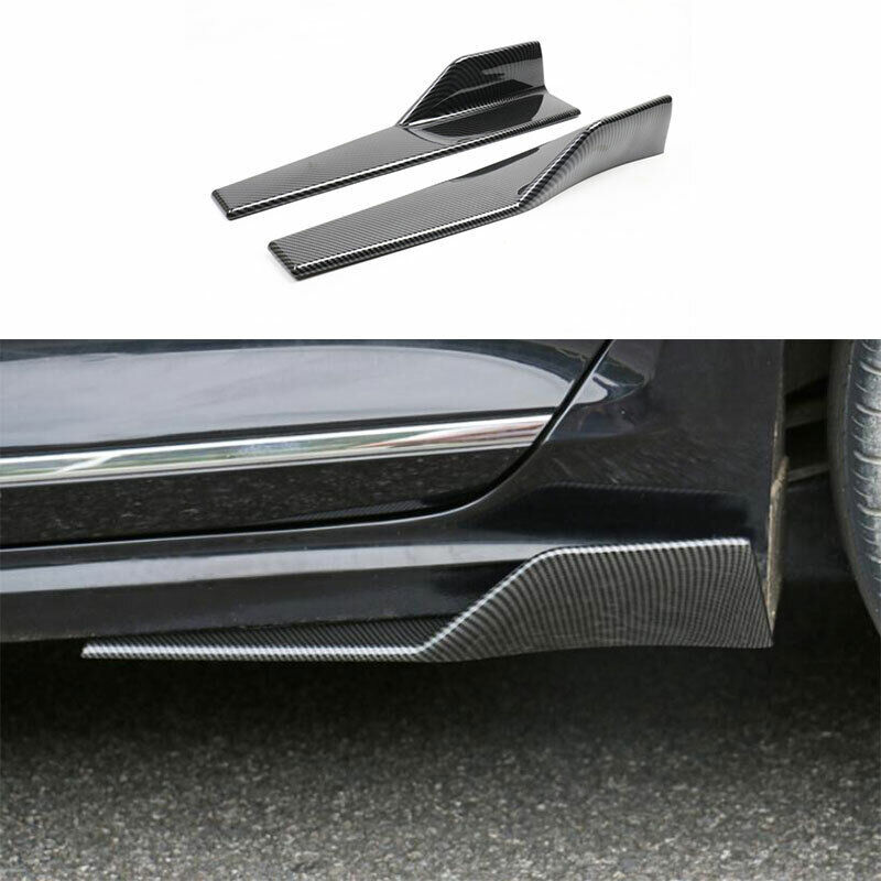 For VW Passat B8 2016-2018 Carbon Fiber Side Skirt Bodykit Spoiler Lip Trim 2PCS