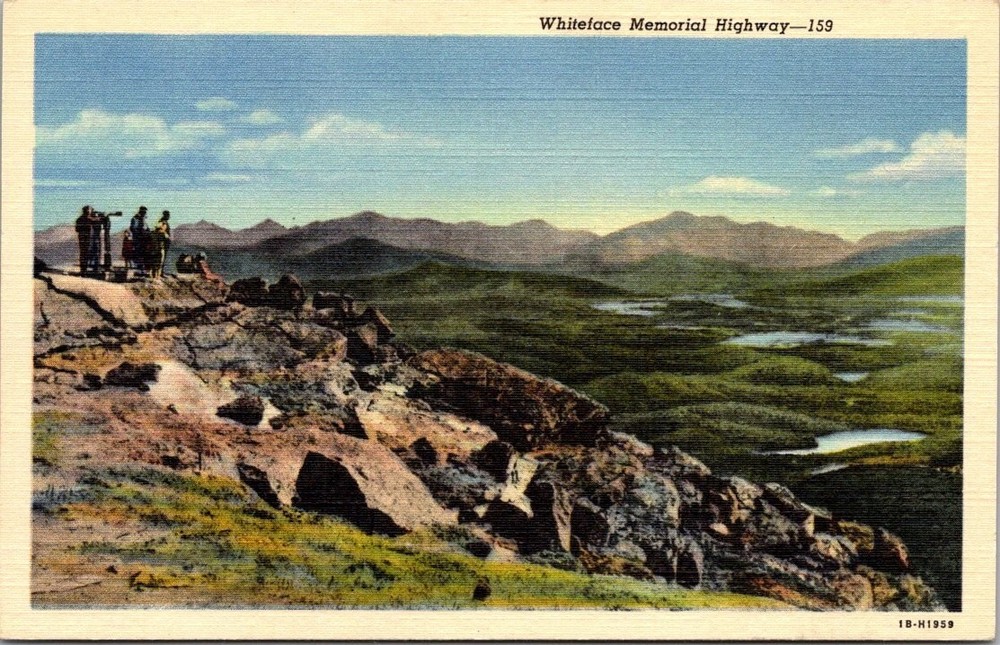 Whiteface Memorial Highway Lake Placid NY Mountain View Linen Postcard