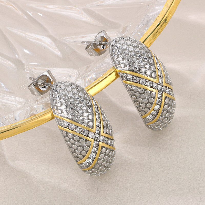 Stainless steel stud earrings complement vintage titanium steel earrings