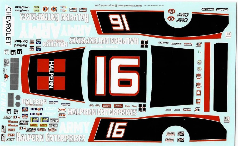 1981 David Pearson Ace #16 Halpern Enterprises 1/24 NASCAR Decal-image