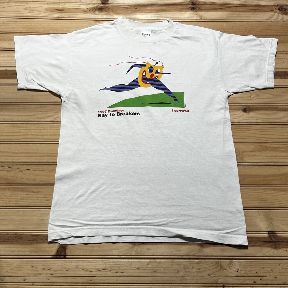 Vintage 90s Bay Breakers San Francisco Craig Frazier Art Shirt Size Large