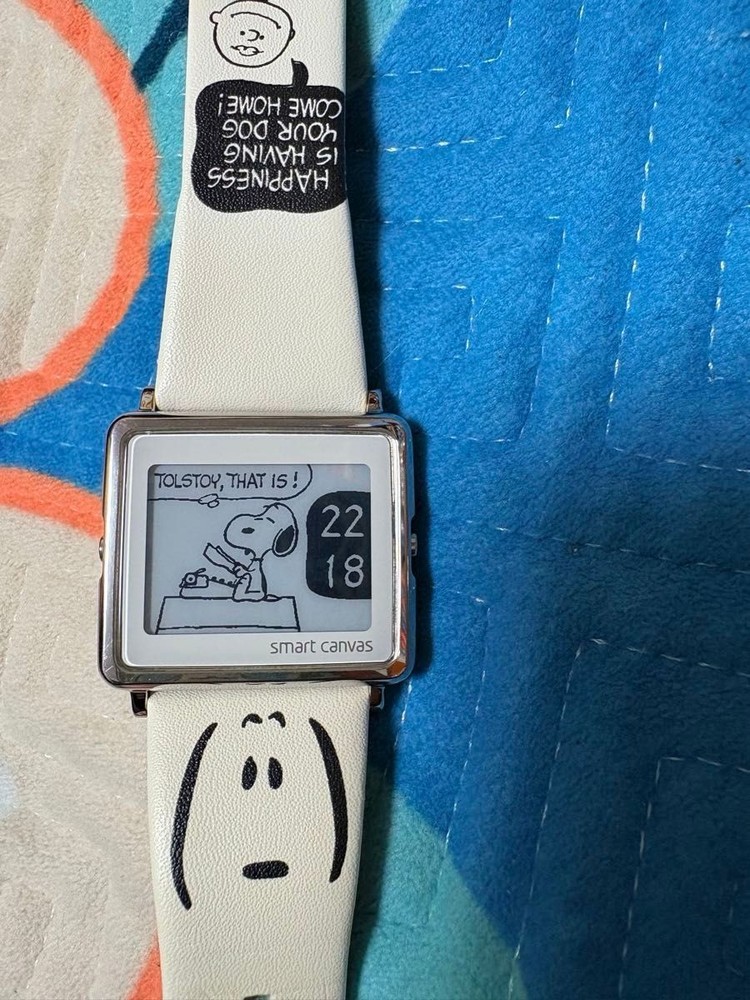 EPSON Smart Canvas Vintage Snoopy Watch PEANUTS Birthday Function W1-PN40910