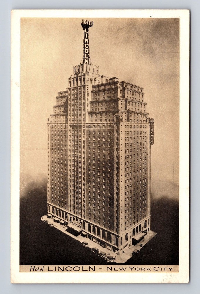 New York City NY-Hotel Lincoln, Advertisement, Vintage Postcard