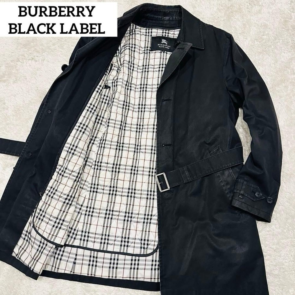 Burberry Black Label Trench Coat Nova Check Men's Cotton Asian fit M US size S