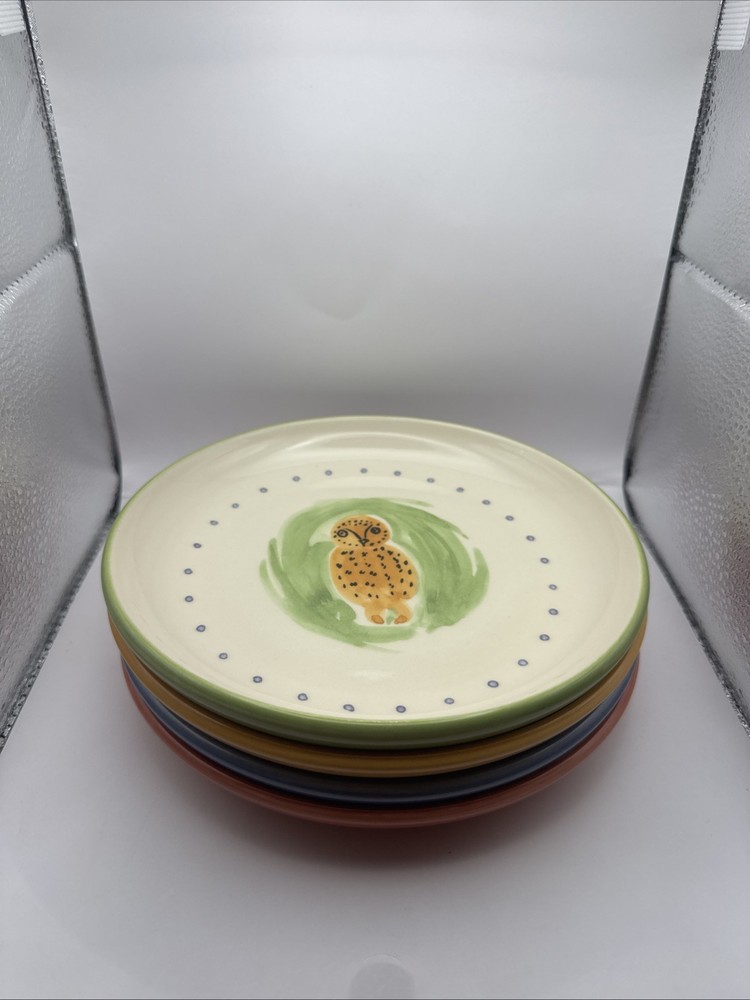 4 Pfaltzgraff Secret Pistoulet Animal Salad Plates Jana Kolpen Farmhouse France