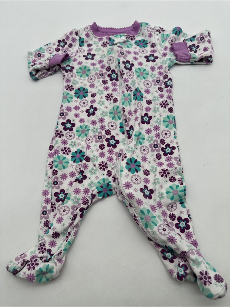 Garanimals One Piece Youth Girl 3-6M Aop Floral White Zip Snap..#25534