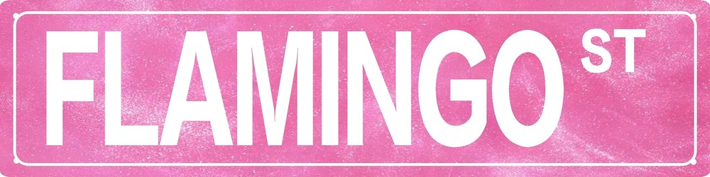 Retro Girl Pink Tin Metal Sign Flamingo Statement Wall Decor for Home Vintage...