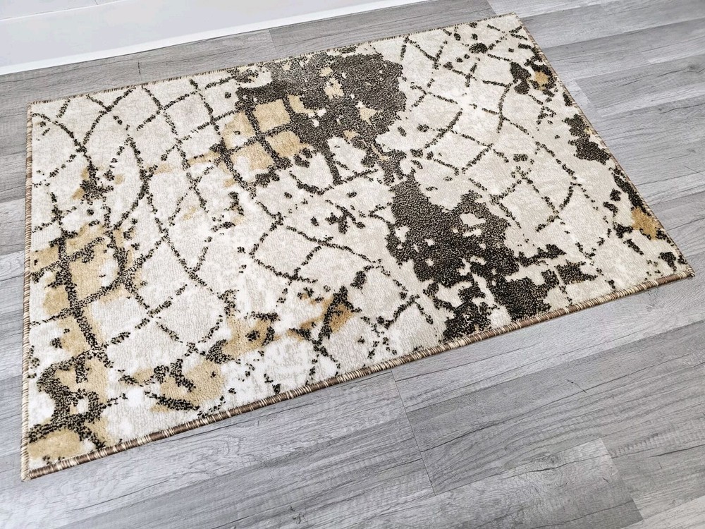 Contemporary Brown Abstract 2x3 Atlas World Doormat Victorian Entry Rug 24x36-image