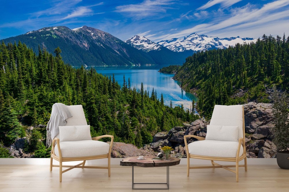 3D Mountain Forest Lake Landscape Wall Murals Wallpaper Murals Wall Sticker