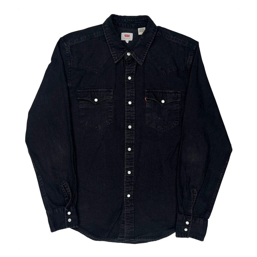Levis Denim Shirt - Medium Black Cotton