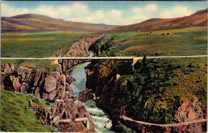 Postcard BRIDGE SCENE Gunnison Colorado CO m/09 AL0518