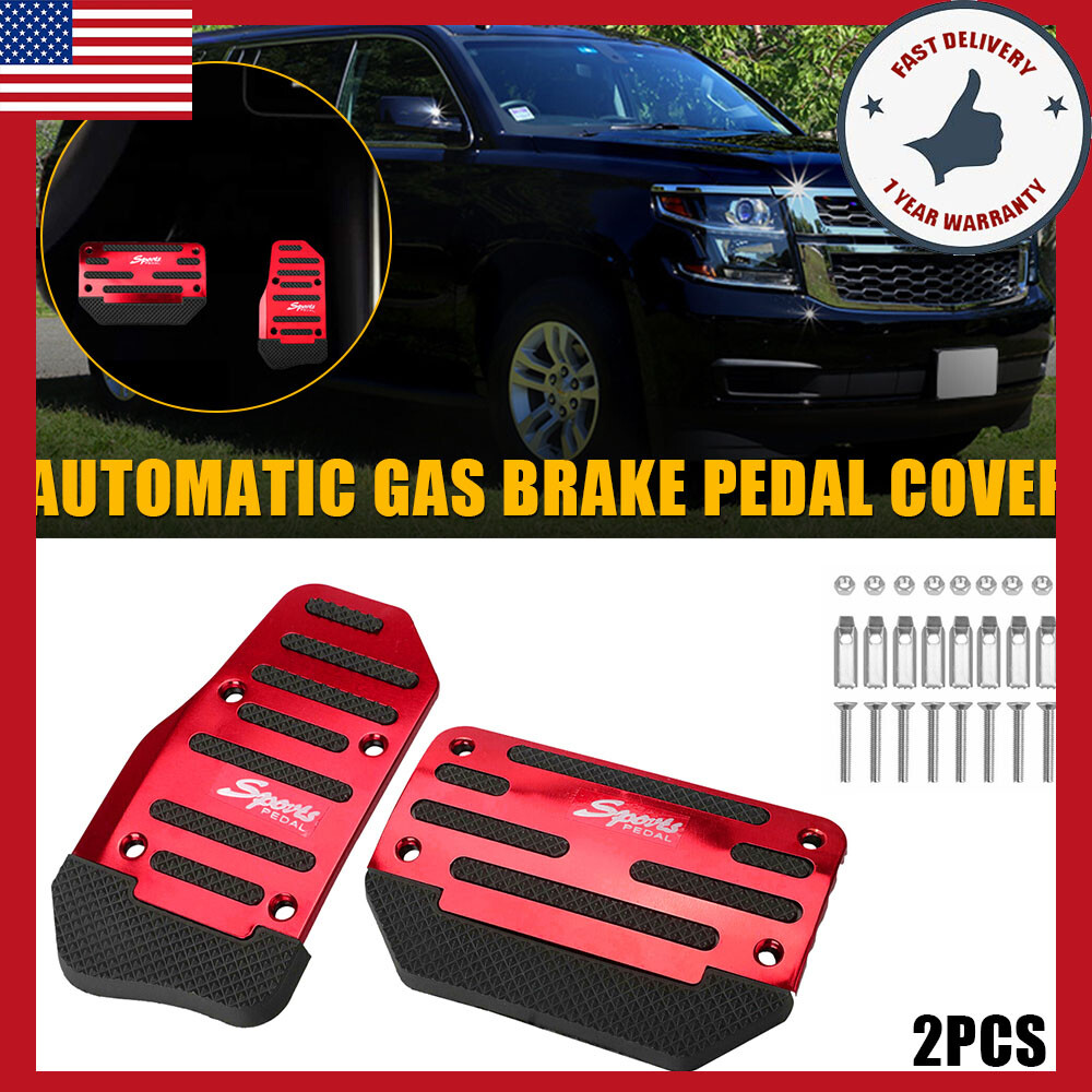 Car Red Non-Slip Automatic Brake Gas Pedal Foot Pad Cover Accessories Universal