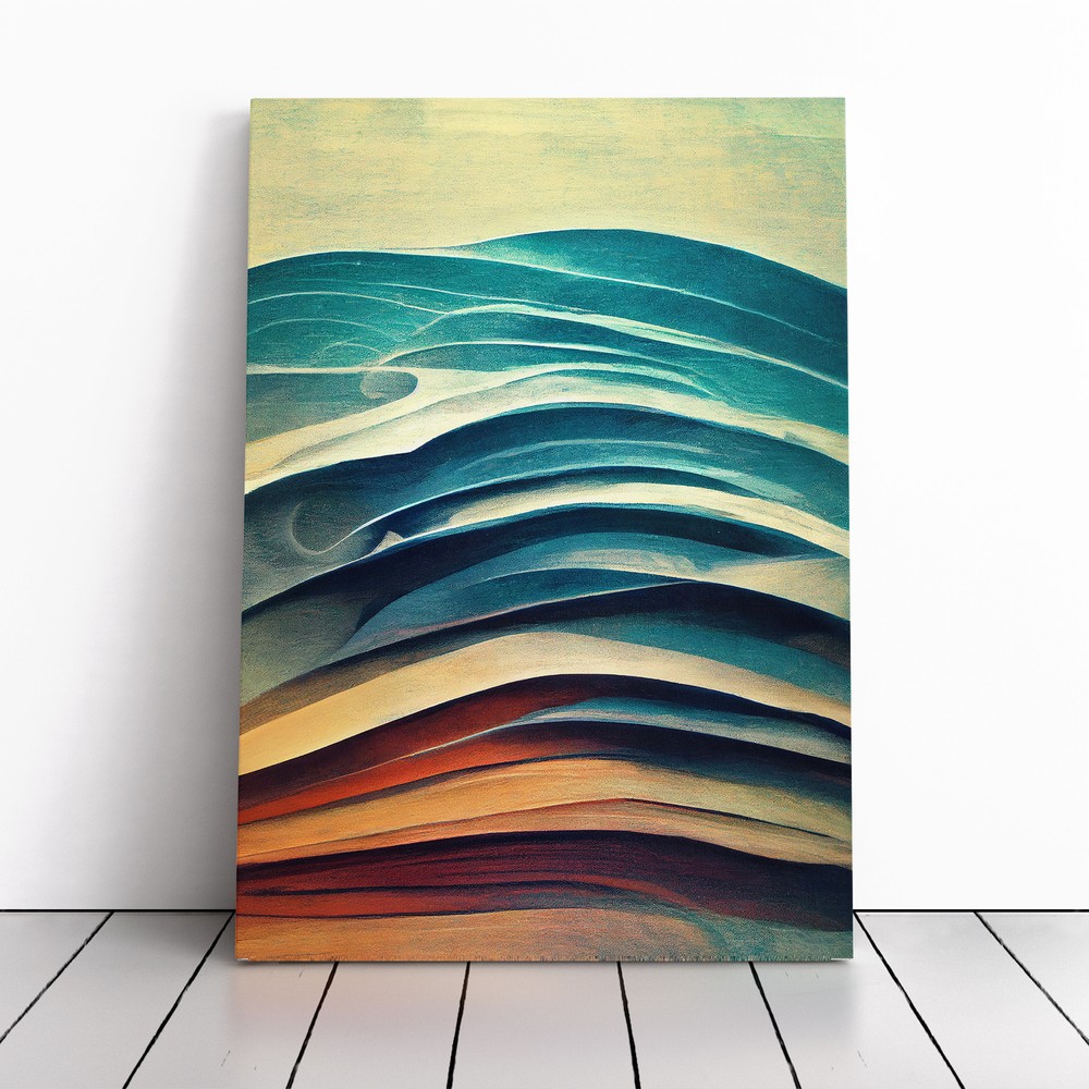 Beach Ocean Wave Abstract No.3 Canvas Wall Art Print Framed Picture Home Decor