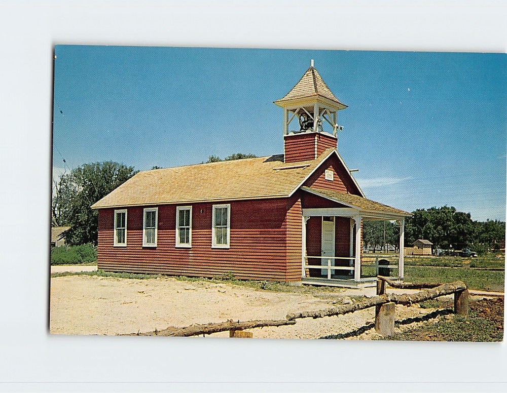 Postcard Little Red Schoolhouse Old Abilene Kansas USA