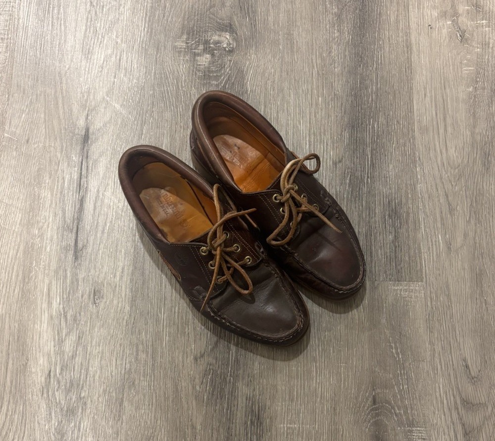 Vintage 90s Timberland Leather Boat Shoes Men’s 9.5 Brown Made In USA