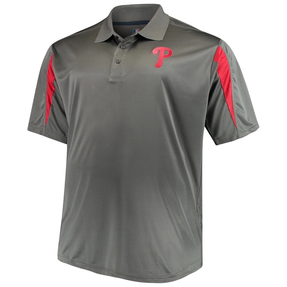 MLB Majestic Philadelphia Phillies Polo Collared Shirt 4XL/XXXXL NWT