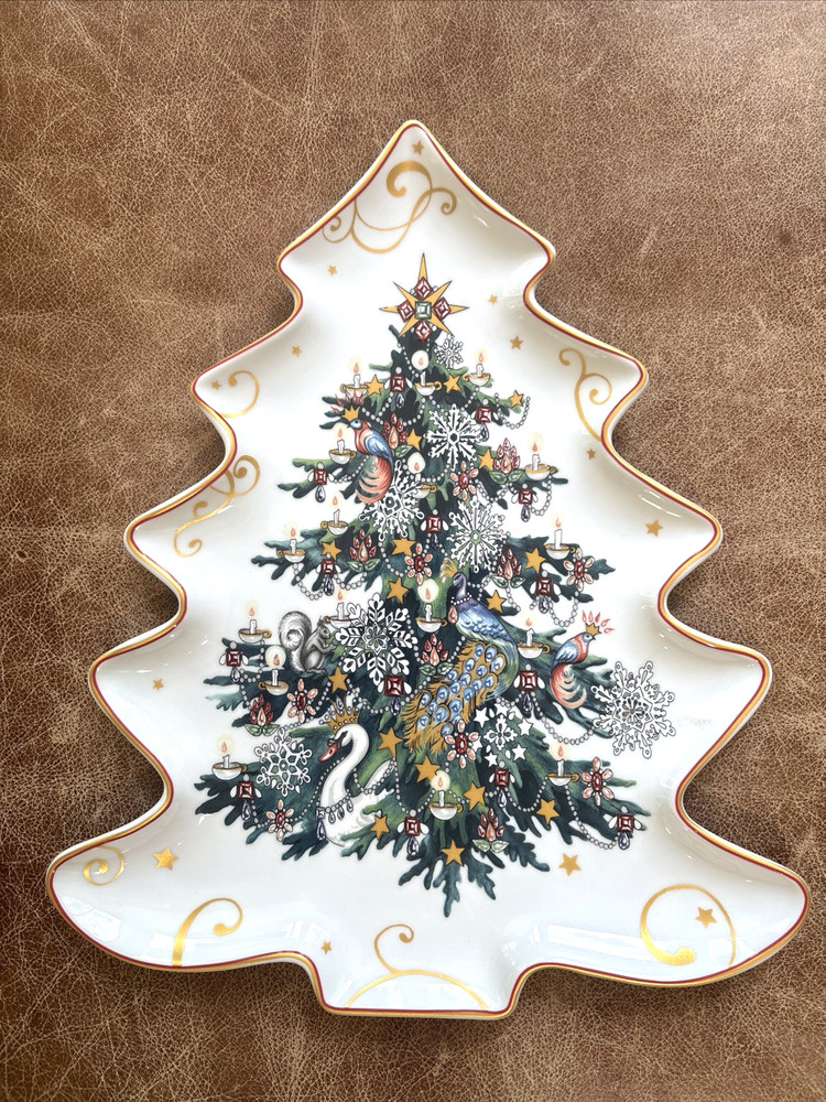 Williams Sonoma Twas the Night Before Christmas Tree Shape Large Serving Platter