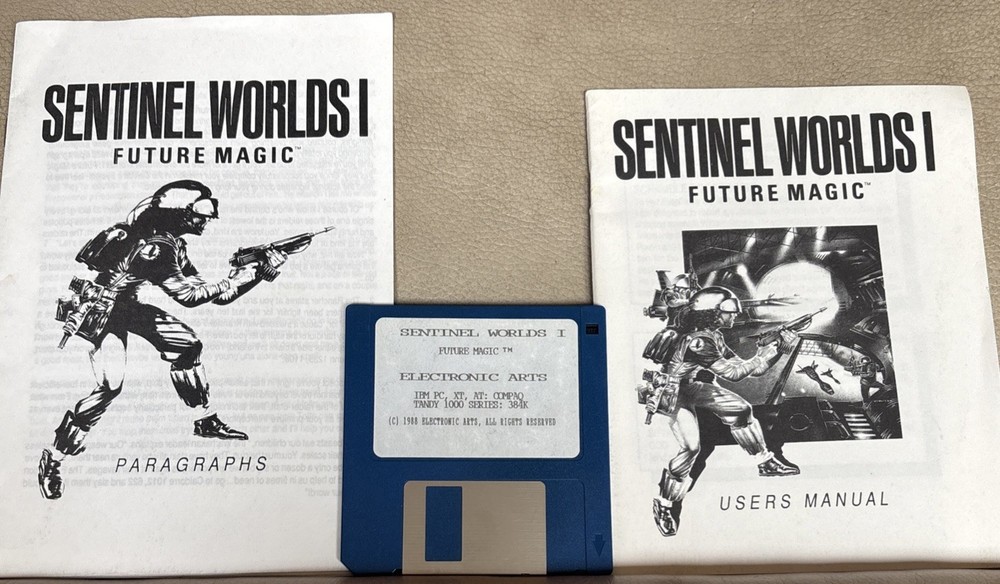 Vintage Computer Game 1988 Sentinel Worlds 1 Future Magic Disk And Manual Set