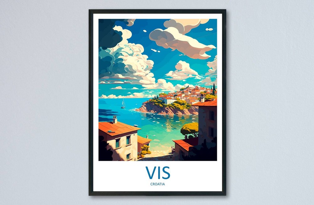 Vis Island Travel Print Wall Art Vis Island Wall Hanging Home Dcor Vis Island