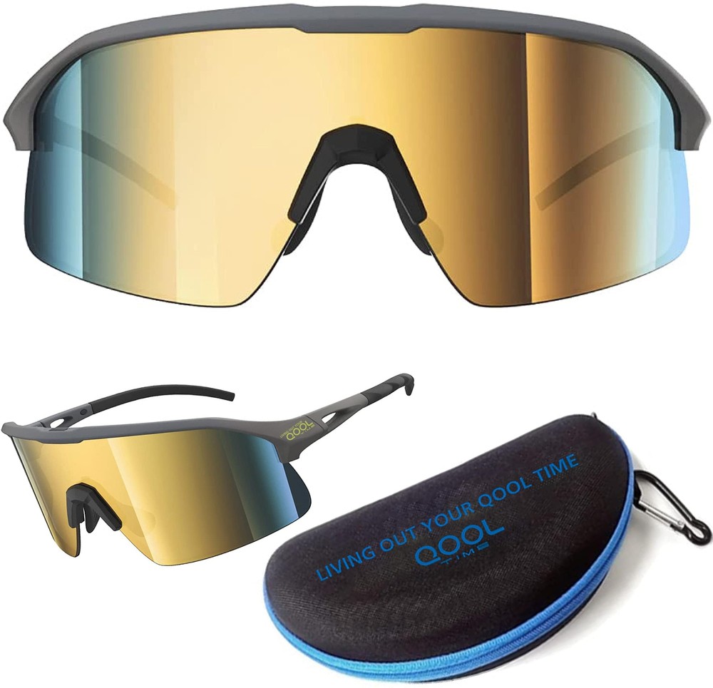 Polarized Wrap Around shield cycling Sunglasses Men Women Golfing ski Triathl...