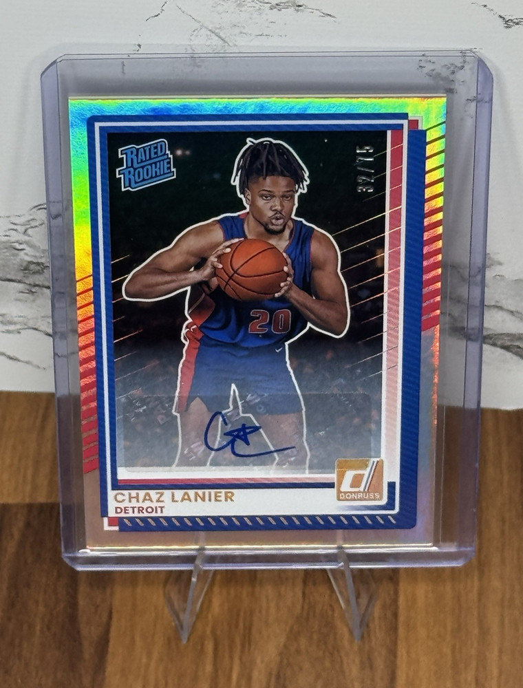 Panini 2025-26 Donruss Rated Rookie Chaz Lanier Auto /75 Detroit #24