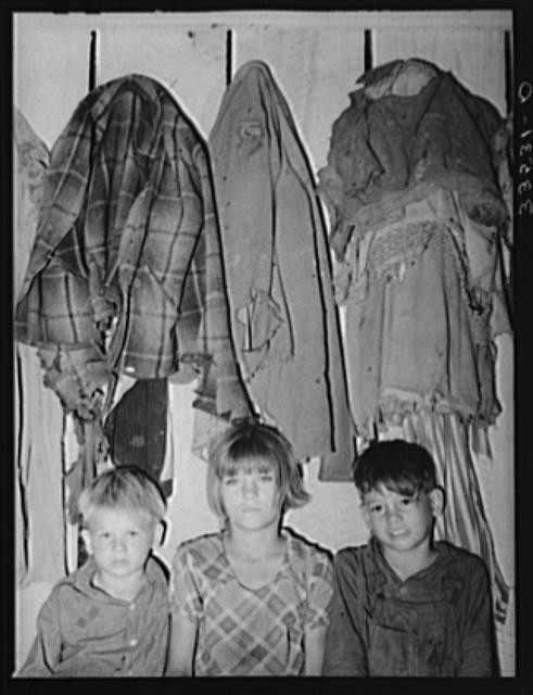 Children of white tenant farmer in their home in McIntosh County, Oklahoma