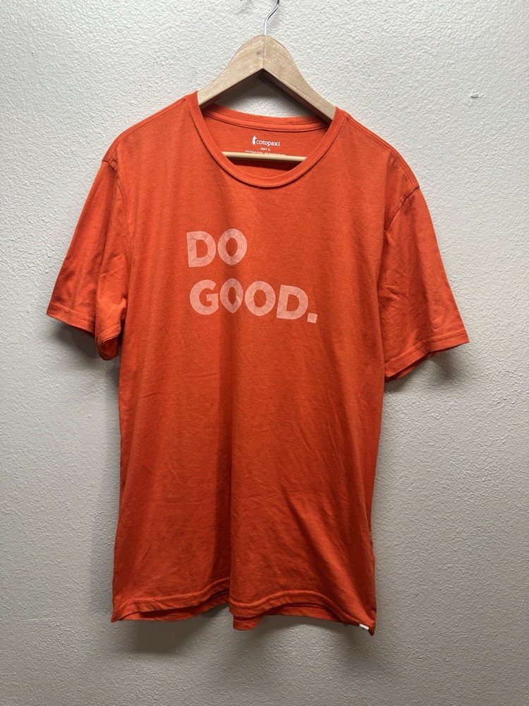 Cotopaxi Men’s Do Good Organic Cotton Orange T Shirt Short Sleeve Size XL