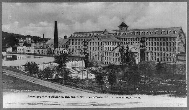 American Thread Company,Mill,Dam,Willimantic,Connecticut,Windham County,c1906