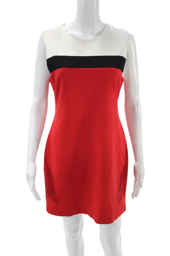 Trina Turk Women Shift Dress Black Sleeveless Round Neck Short Size 6Free Shipping in US $100+ Orders | $6.95 Orders Below
