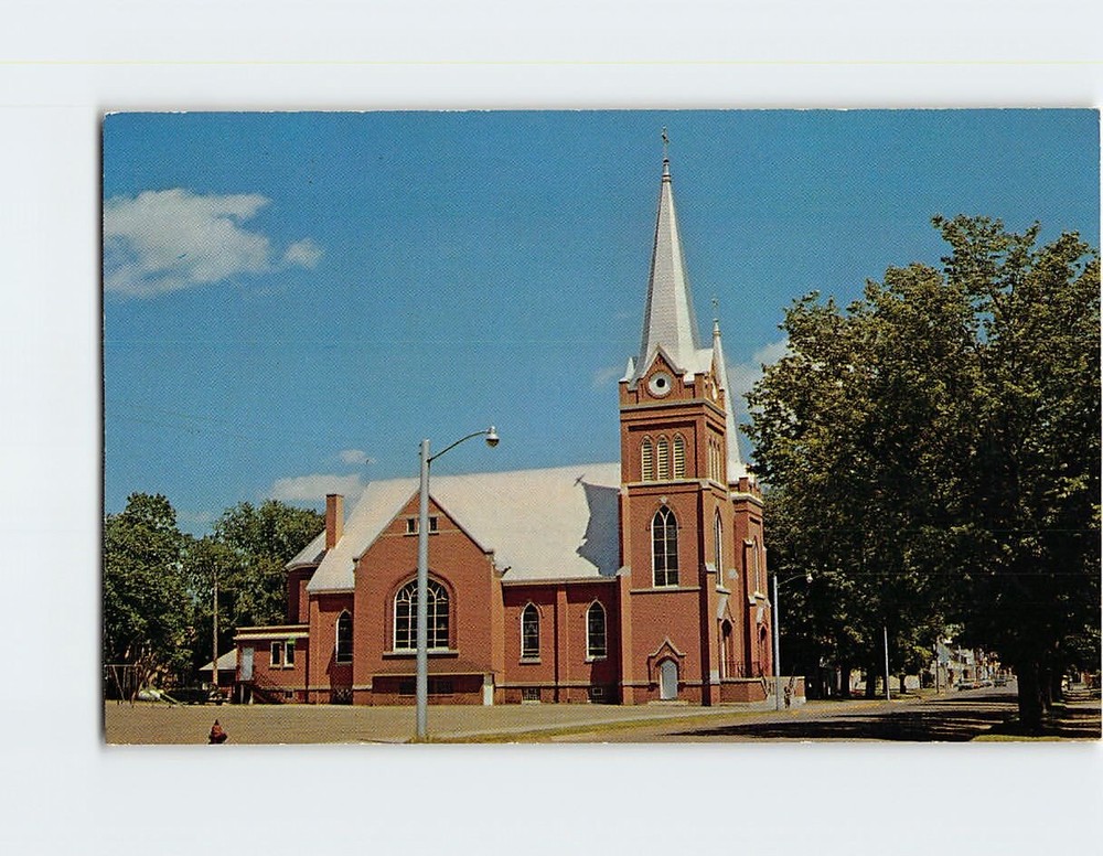 Postcard St. Joseph Catholic Church Rice Lake Wisconsin USA
