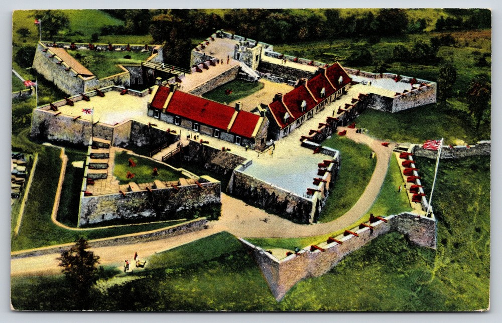 Fort Ticonderoga New York~Aerial View Of Fort Museum~Henry Wolf~Vintage Postcard