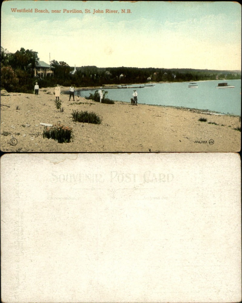 Westfield Beach near Pavilion St. John River New Brunswick Canada UDB C1905