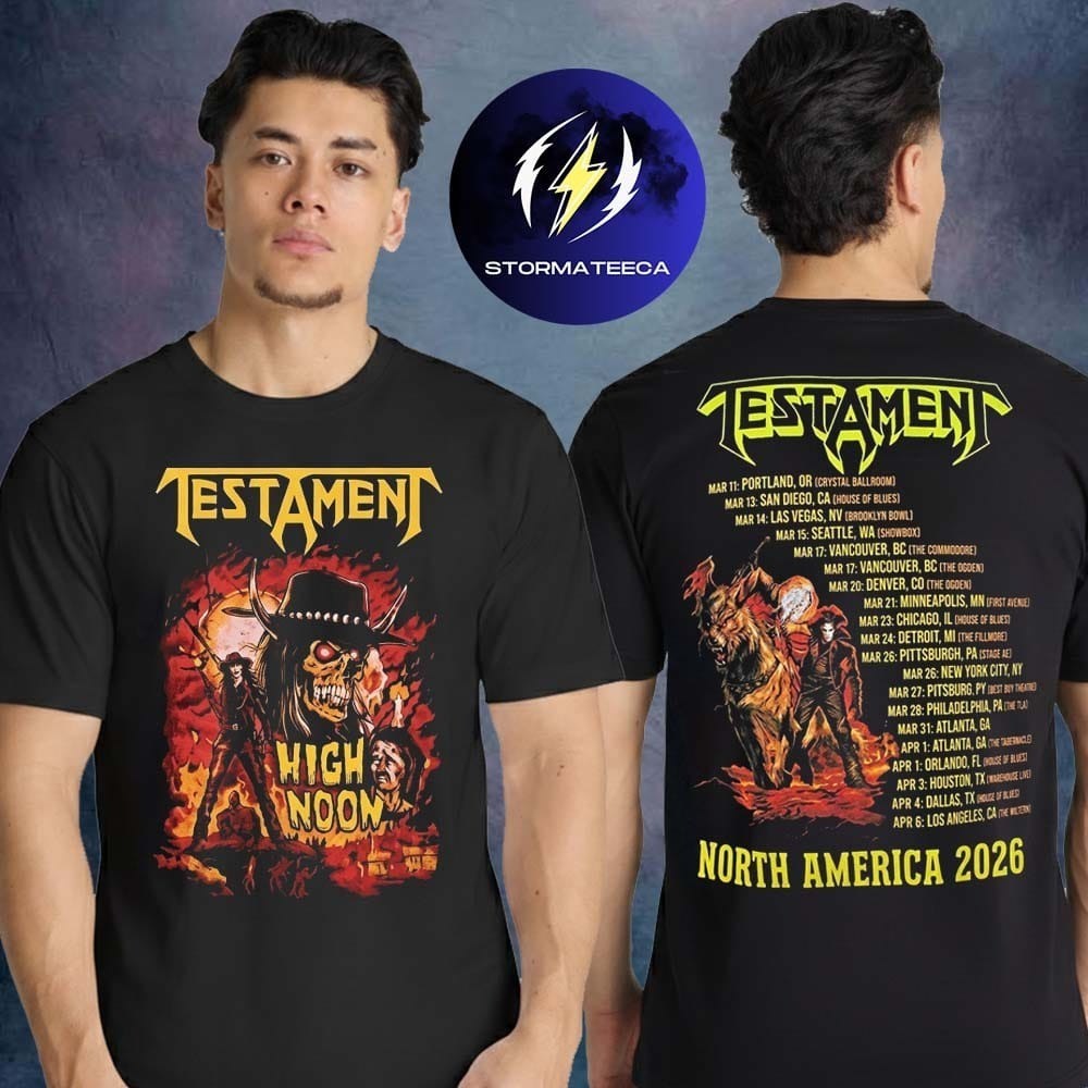 Testament Thrash Of The Titans North America Tour 2026 High Noon Havoc T Shirt